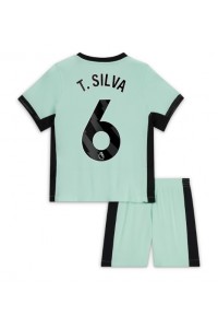 Chelsea Thiago Silva #6 Jalkapallovaatteet Lasten Kolmas peliasu 2023-24 Lyhythihainen (+ Lyhyet housut)